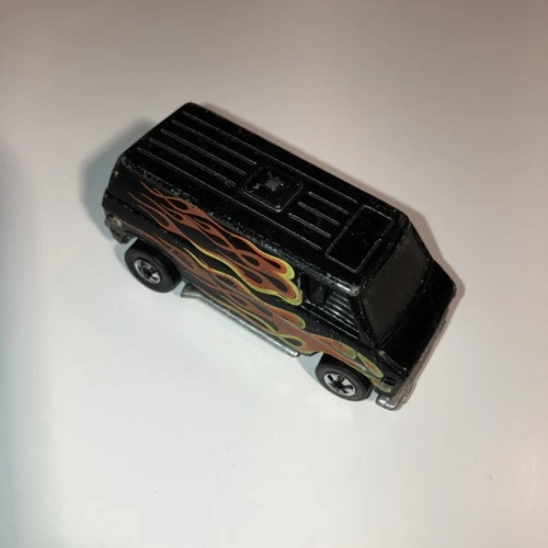 Hot Wheels Vintage Blackwall 1977 Super Van Flames Black Hong Kong 74
