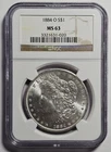 1884-O Morgan Silver $1 Dollar Coin ~ NGC MS 63 (A020)