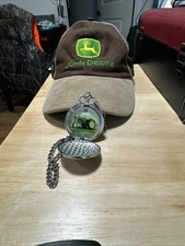 John Deere Two-Tone Suede and Cotton Cap With Pocket Watch