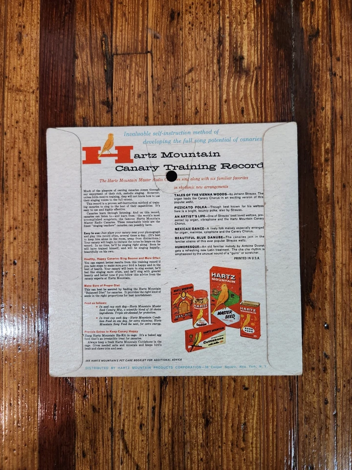 SEALED! NM Mountain Master Radio Canaries Canary Training Record 7" Vinyl 45 RPM - Image 2 of 4