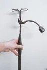 ~~~ RARE Antique 18thC Primitive Wrought Iron Light Lamp Weight Alpine ~~~