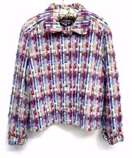 AVOCA MULTICOLOURED WOOL BLEND JACKET, SIZE 14