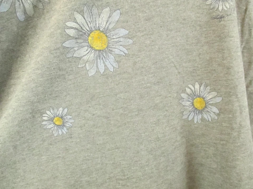 Life Is Good Shirt Womens 2XL Gray Daisy Graphic Long Sleeve Crusher Tee - Image 3 of 4