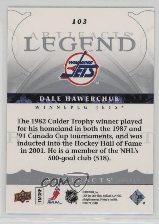 2009-10 Upper Deck Artifacts Legend Silver /75 Dale Hawerchuk #103 HOF - Image 2 of 2
