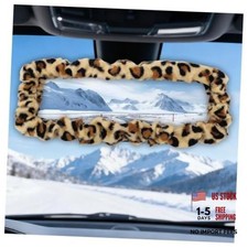 2026 New Leopard Car Rear View Mirror Cover,Highly Elastic Fuzzy Plush Black