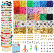5100 Clay Beads Bracelet Making Kit Flat Preppy Beads for Friendship