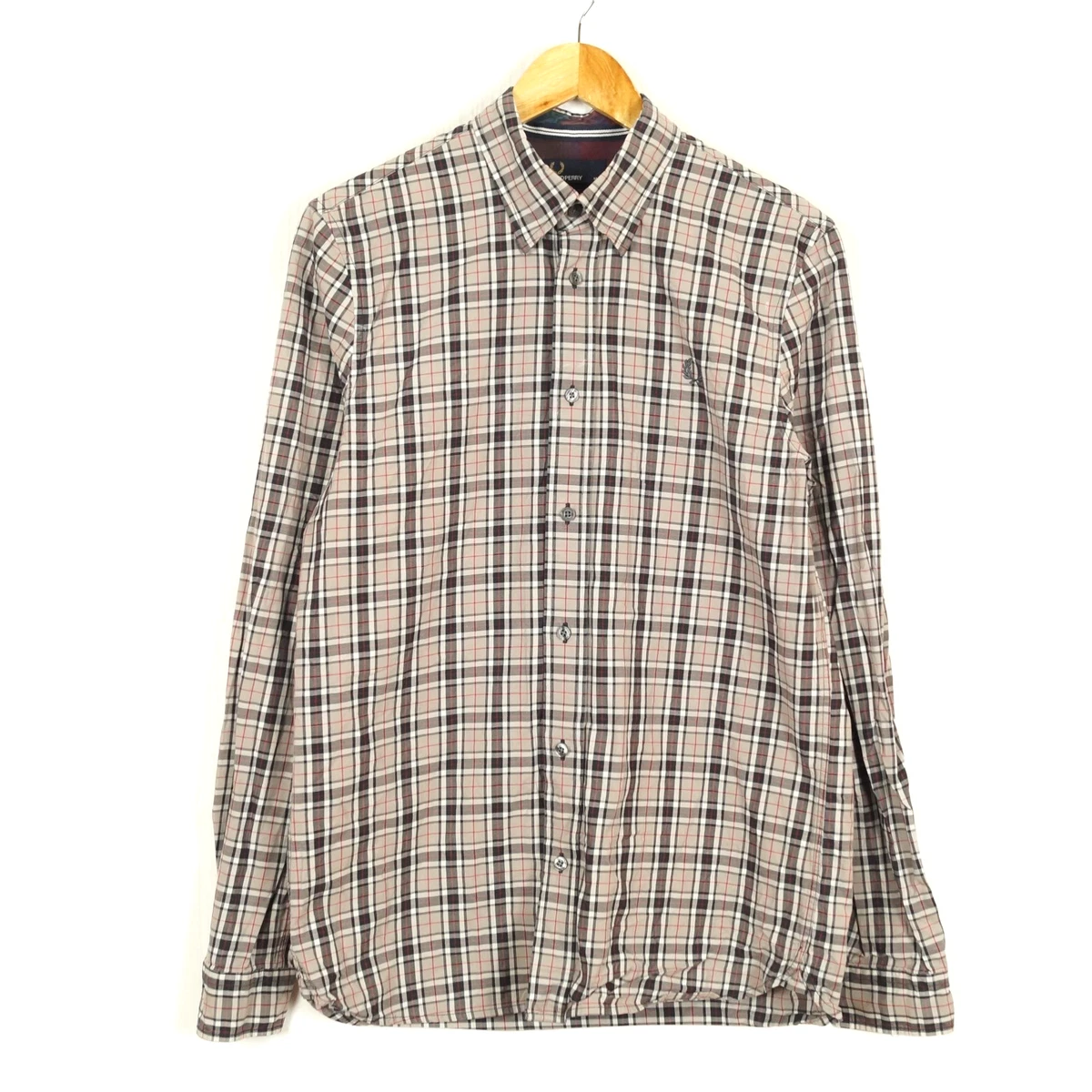 Chemise boutonnée à carreaux à manches longues Fred Perry pour homme Chemise boutonnée à carreaux à manches longues Fred Perry pour homme
