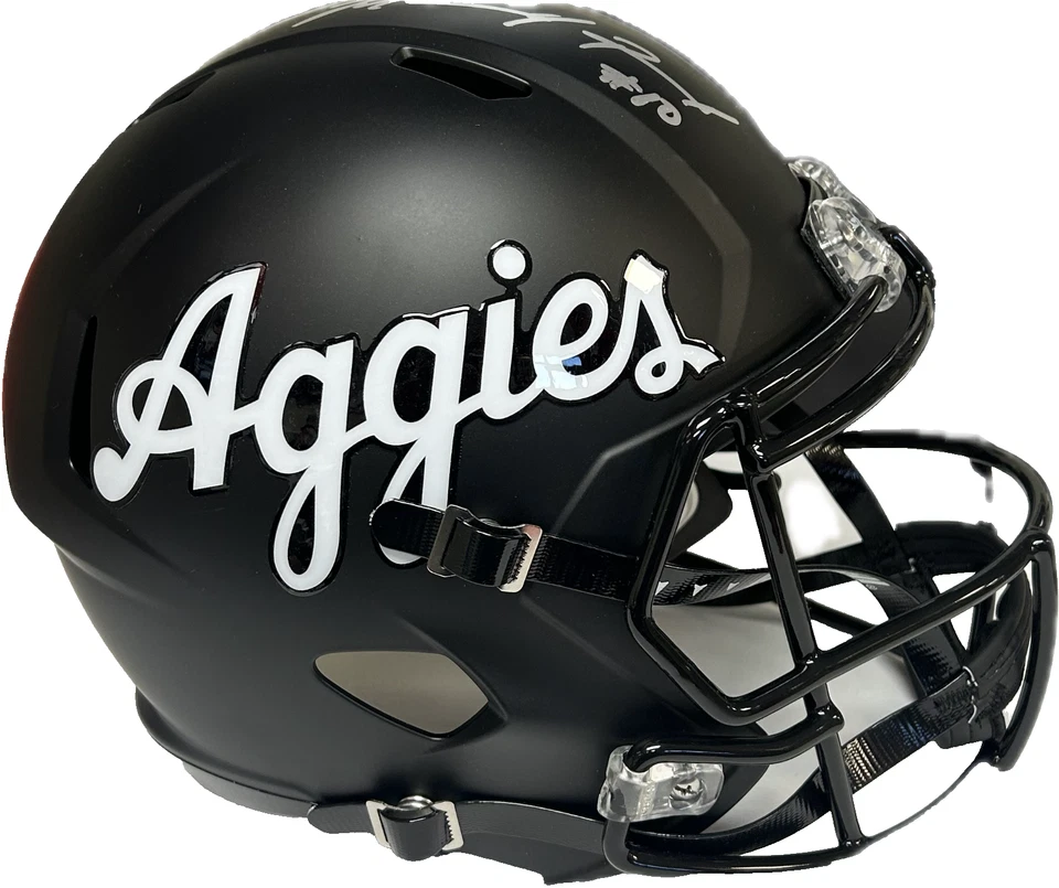 CASCO MARCEL REED AUTOGRAFIADO NEGRO TEXAS A&M SPEED TAMAÑO COMPLETO JSA Foto 2 de 4