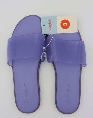 Cat & Jack Sawyer Jelly Slides Niñas Talla 3 - Sandalias Púrpura Zapatos de Verano (NUEVO CON ETIQUETAS) - Imagen 2 de 5