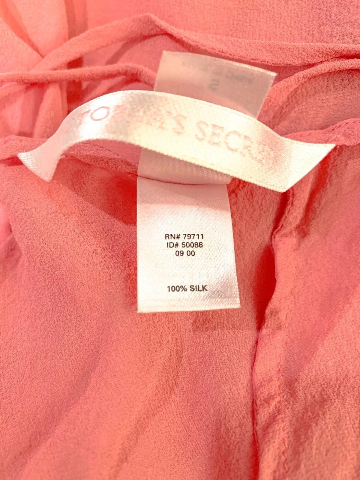 UNDERCOVER Abito slip vintage Victoria's Secret rosa trasparente seta collo cowl taglia small