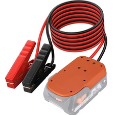 Adapter For Ridgid 18V with 6FT Jumper Cable Car Battery Charger Jump Starter