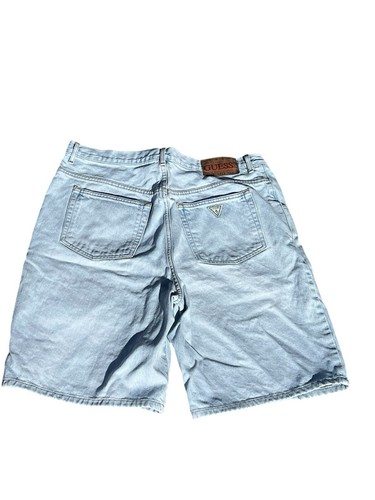 Pantaloncini jeans vintage Guess denim uomo etichettati 36 (34) lavaggio acido leggero streetwear - Foto 3 di 15