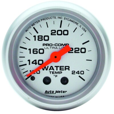 AutoMeter For Ultra-Lite 52mm 120-240 Deg F Mechanical Water Temp Gauge