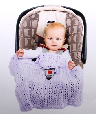 New Handmade Knitted Gold Baby Car Seat Cover Blanket