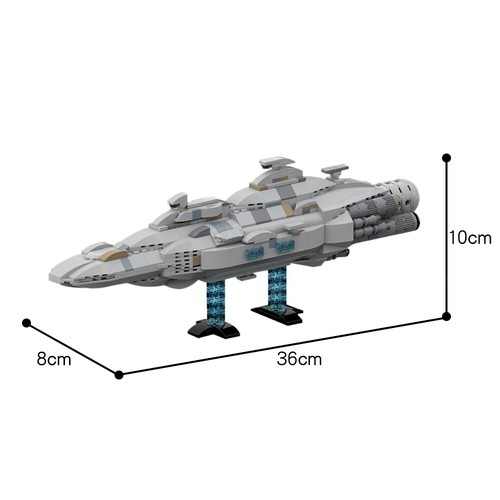 MOC: MC80 Home One type Star Cruiser Capital Ship with Stand 587 Pieces DIY - Picture 4 of 4