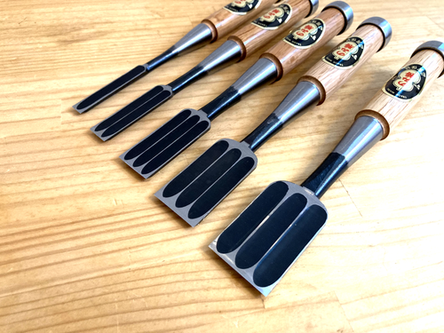 Japanese chisel Chisel “NOMIKATSU”, set of 5, with case, brand name New Unused - Picture 3 of 21