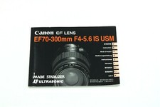 189114 Canon EF70-300mm F4-5.6 IS USM Genuine Original User Instruction Manual