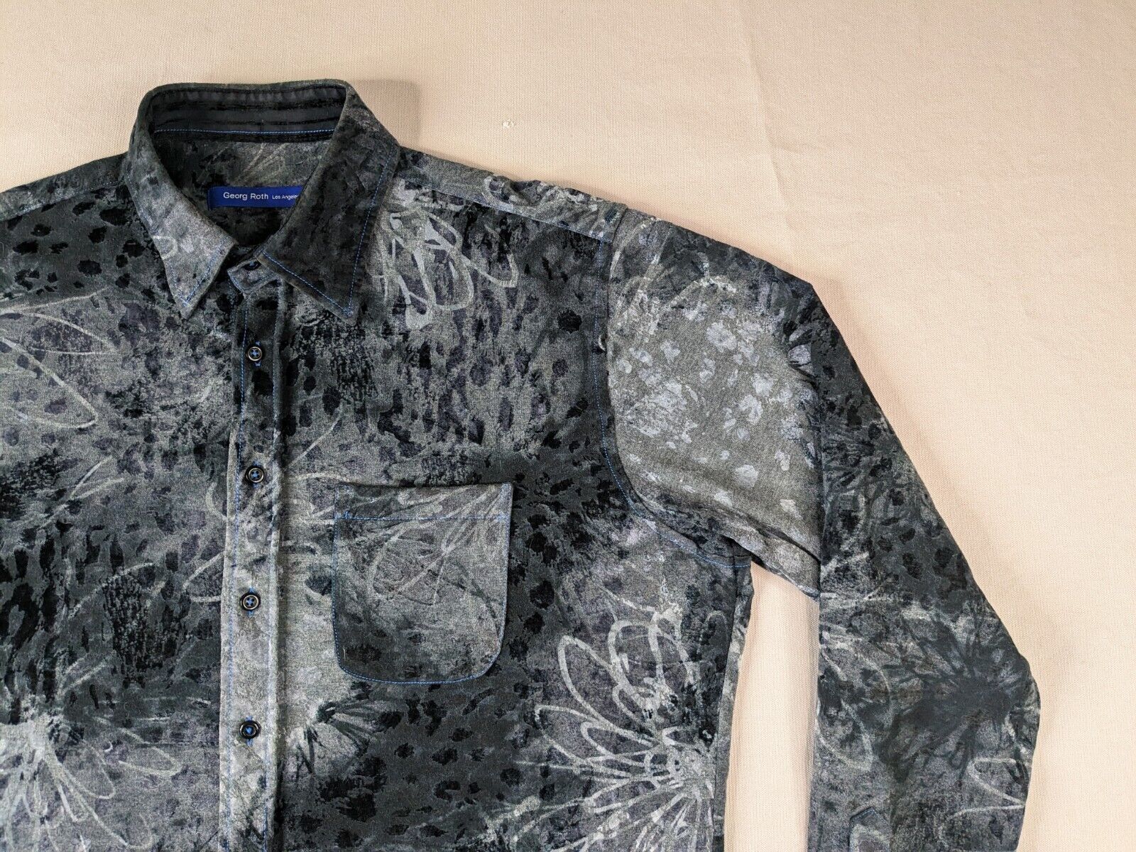 Georg Roth Shirt Adult Floral Pattern Button Up - image 5