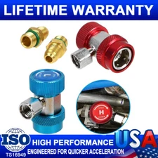 A/C Refrigerant Quick Coupler Connector Adapters High/Low Manifold AC Gauge Set