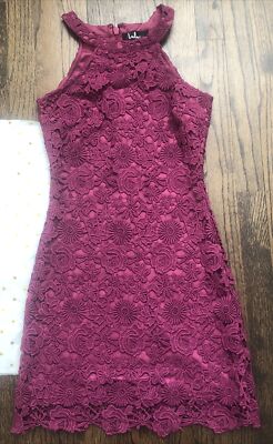 Lulus Magenta Purple Pink Love Poem Lace Crochet zip Dress XS | eBay
