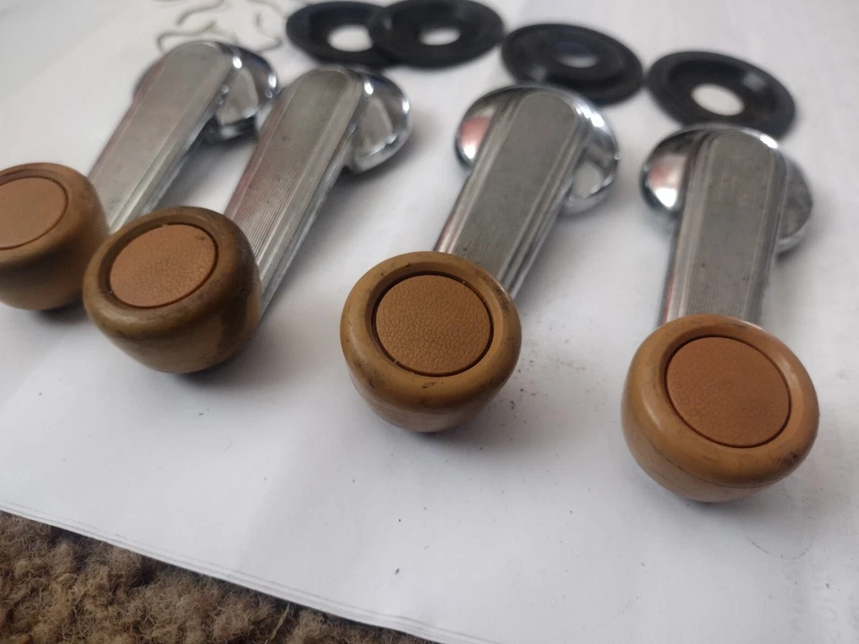 Perilla manivela ventana Datsun 200SX Nissan 1980 - 1983 cromo bronceado mango OEM original Foto 2 de 4