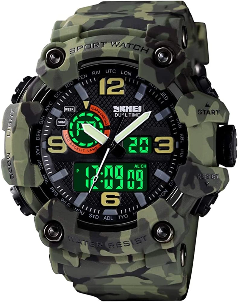 Gosasa Relojes militares deportivos para hombre con forma de avión digital  con luz LED impermeable