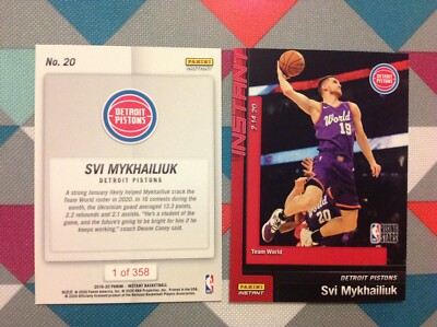 Svi Mykhailiuk  Pistons RISING STARS - ALL STAR 2019/2020 NBA Panini INSTANT