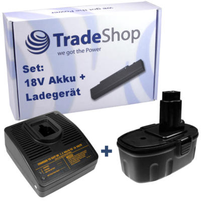 AKKU 18V 3000mAh + LADEGERÄT für Dewalt DC385 DC385K DC390 DC390K
