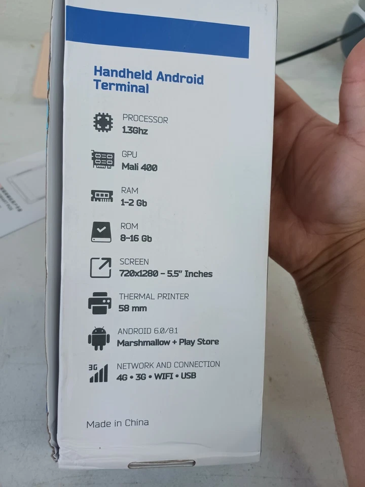 PDA Handheld POS Terminal 3G WiFi 58mm Thermal Receipt Printer Bluetooth - Image 4 of 4