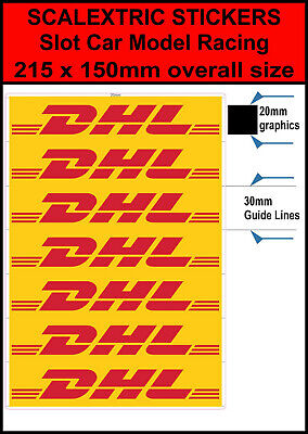 Slot Car Scalextric Sticker Dhl Sponsor Track Barriers Logo Adhesive Decal mm Ebay