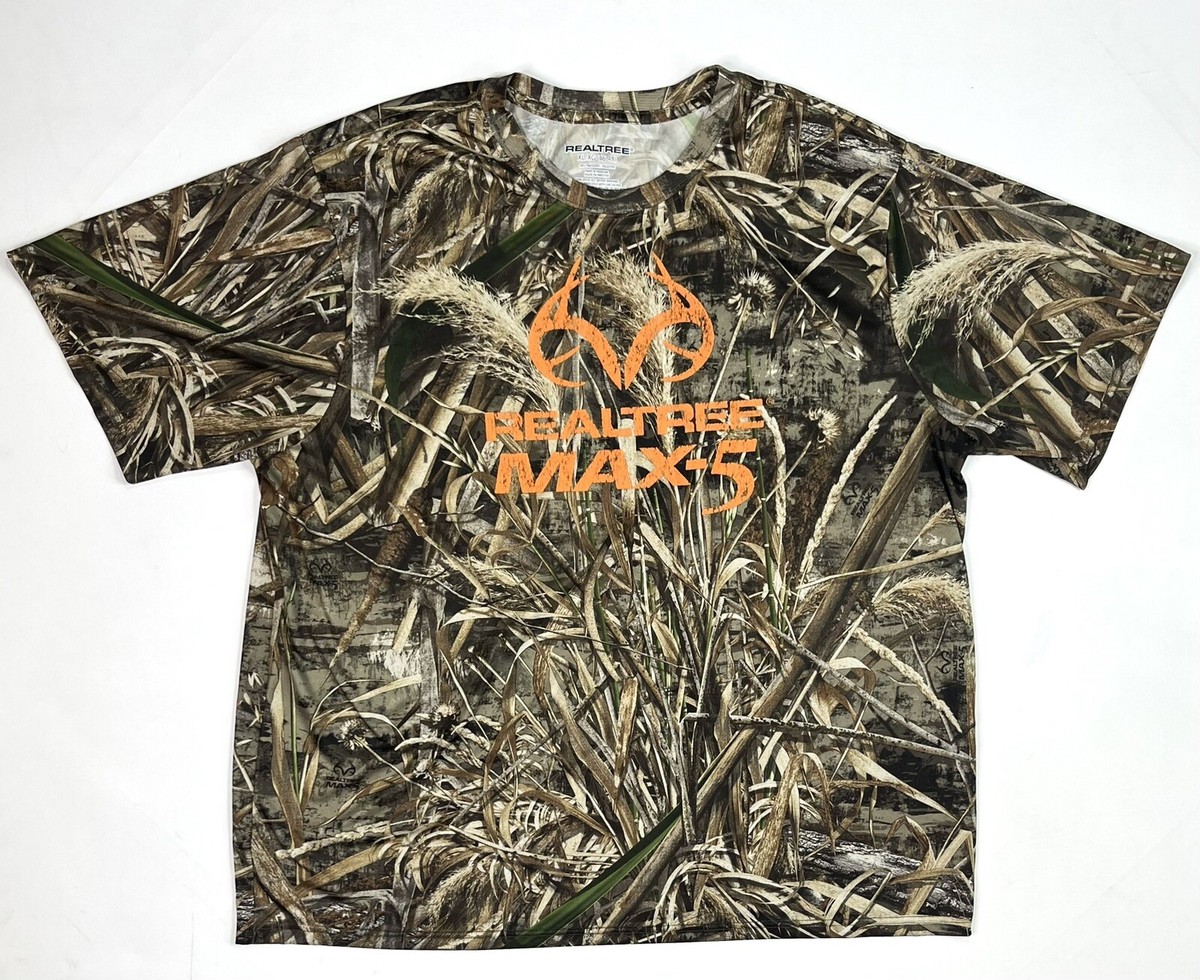 Realtree MAX-5 Shirt Men's XL Camouflage Short Sleeve Orange