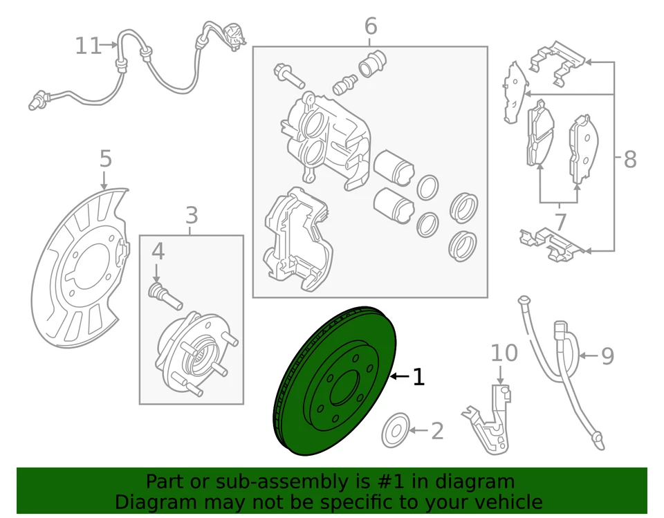 Rotor de freno delantero genuino Nissan 2018-2021 Armada - NUEVO OEM Foto 2 de 2