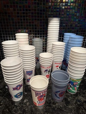 Vntg Buffalo Bills Stadium Cups Mixed Lot of 20 Super Bowl 90 s All EUC Man Cave