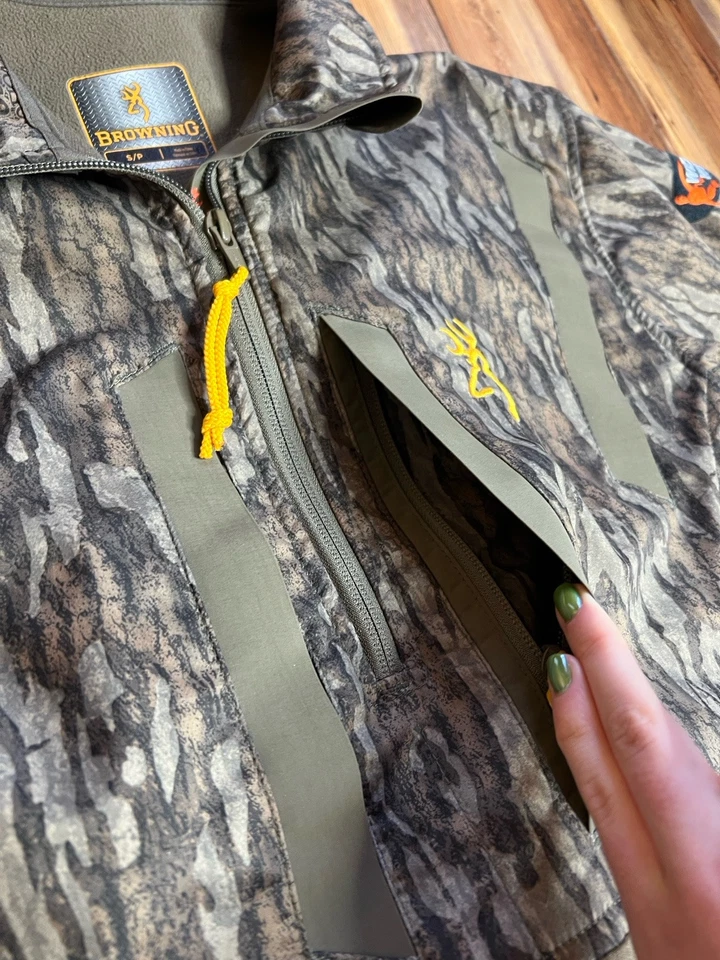 Browning Wicked Wing Timber Soft Shell 1/4 Zip Long Sleeve Hunting Top - Image 4 of 4