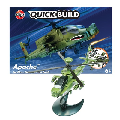 #ad Airfix Quick Build Apache Helicopter Model Kit No Glue No Paint Just Build 37... $25.89