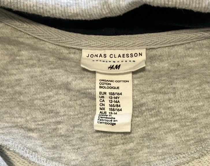 Sudadera gris con capucha y cremallera JONAS CLAESSON para H&M 12-14 niños SURFING Foto 4 de 4