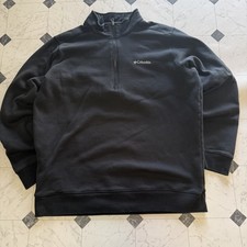 Columbia Black 1/4 Zip Fleece Pullover Men s Large Outdoor Sweatshirt
