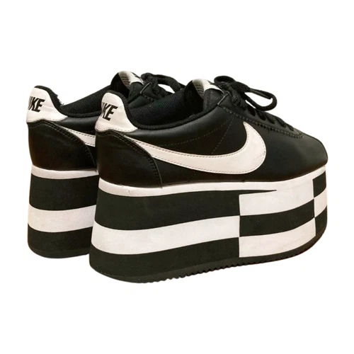 COMME des GARCONS x NIKE Cortez Platform Sneaker Black White BV0070-002 US 6 - Picture 7 of 8