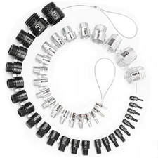 Nut and Bolt Thread Checker, Checker 24 Inch & 21 Metric, silver 