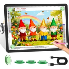 A3 Magnetic Light Box for Tracing, Rechargeable Diamond Art Light Board with ...