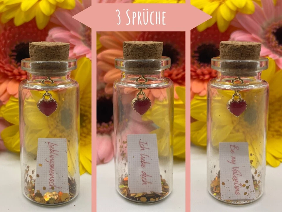 Mini Flaschenpost "Herz" - Geschenk für Geburtstag oder Jahrestag -  Sie und Ihn - Bild 4 von 4