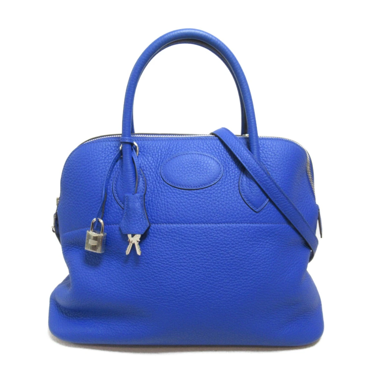 HERMES Bolide 37 2way shoulder hand bag O Taurillon Clemence Blue royale SHW