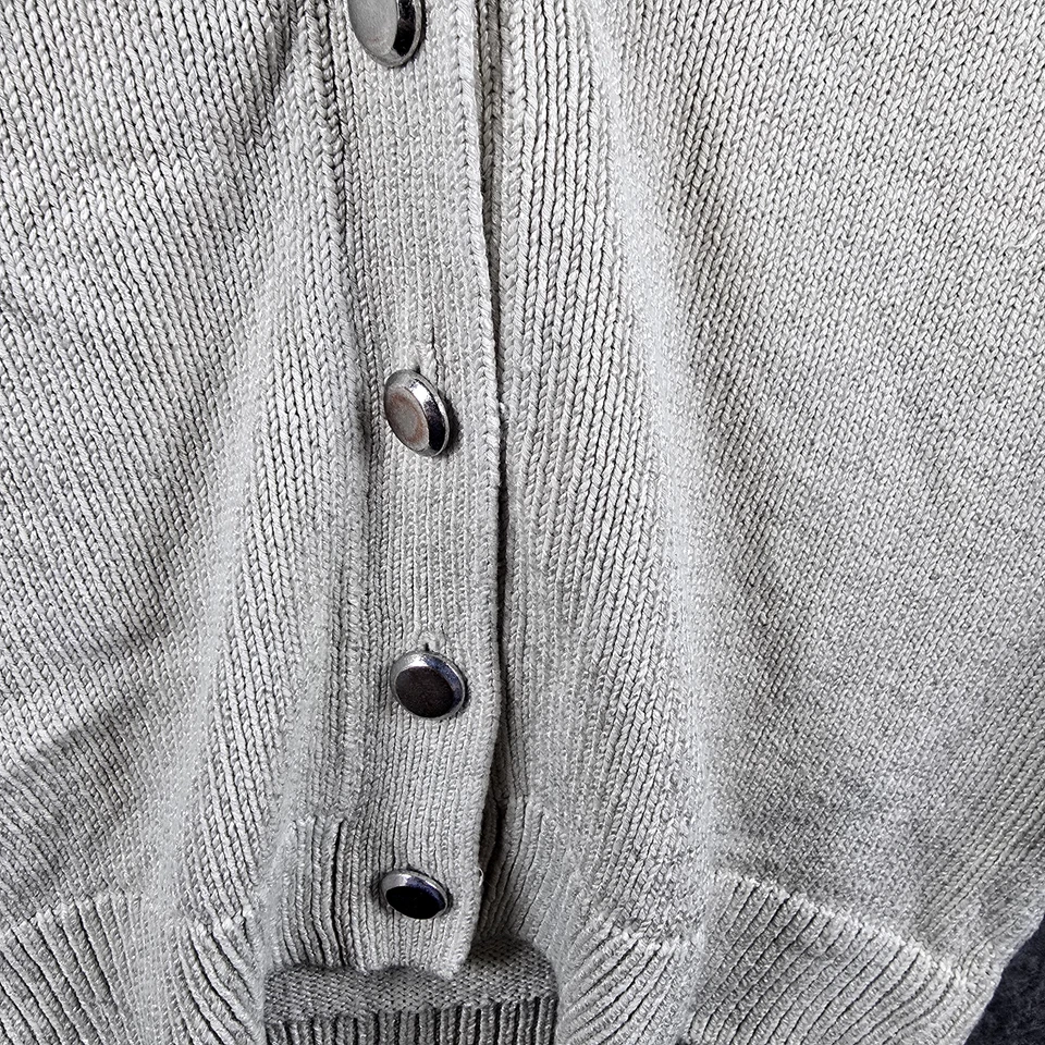 Cárdigan Banana Republic Mujer XS Crema Plateado Metal Abotonado Manga Media Foto 4 de 4