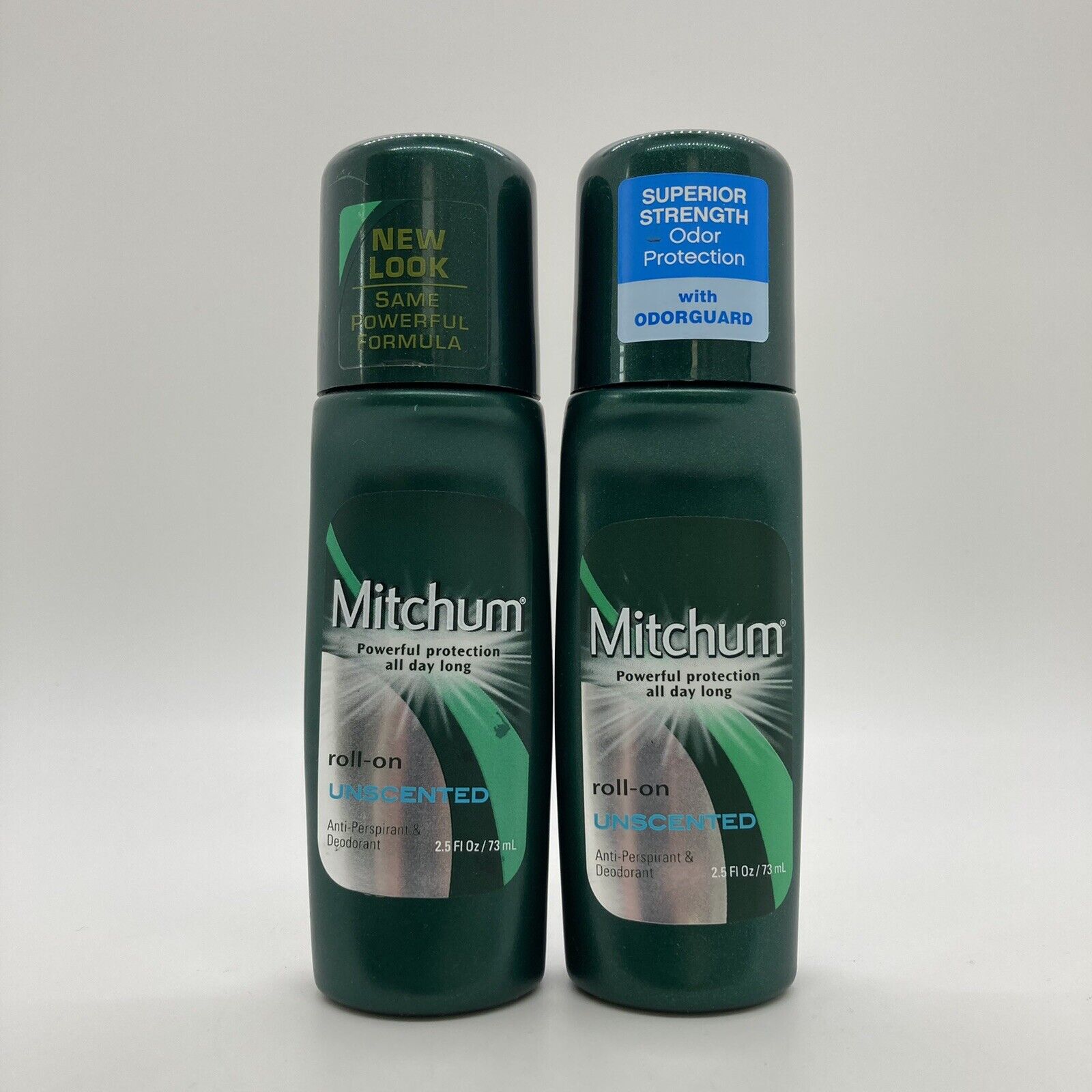 2x Mitchum Roll-On Unscented Antiperspirant Deodorant Original, 2.5 fl oz each