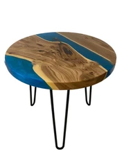 Blue Epoxy Resin River Table Top | Kitchen & Living Room Decors | Handmade Table