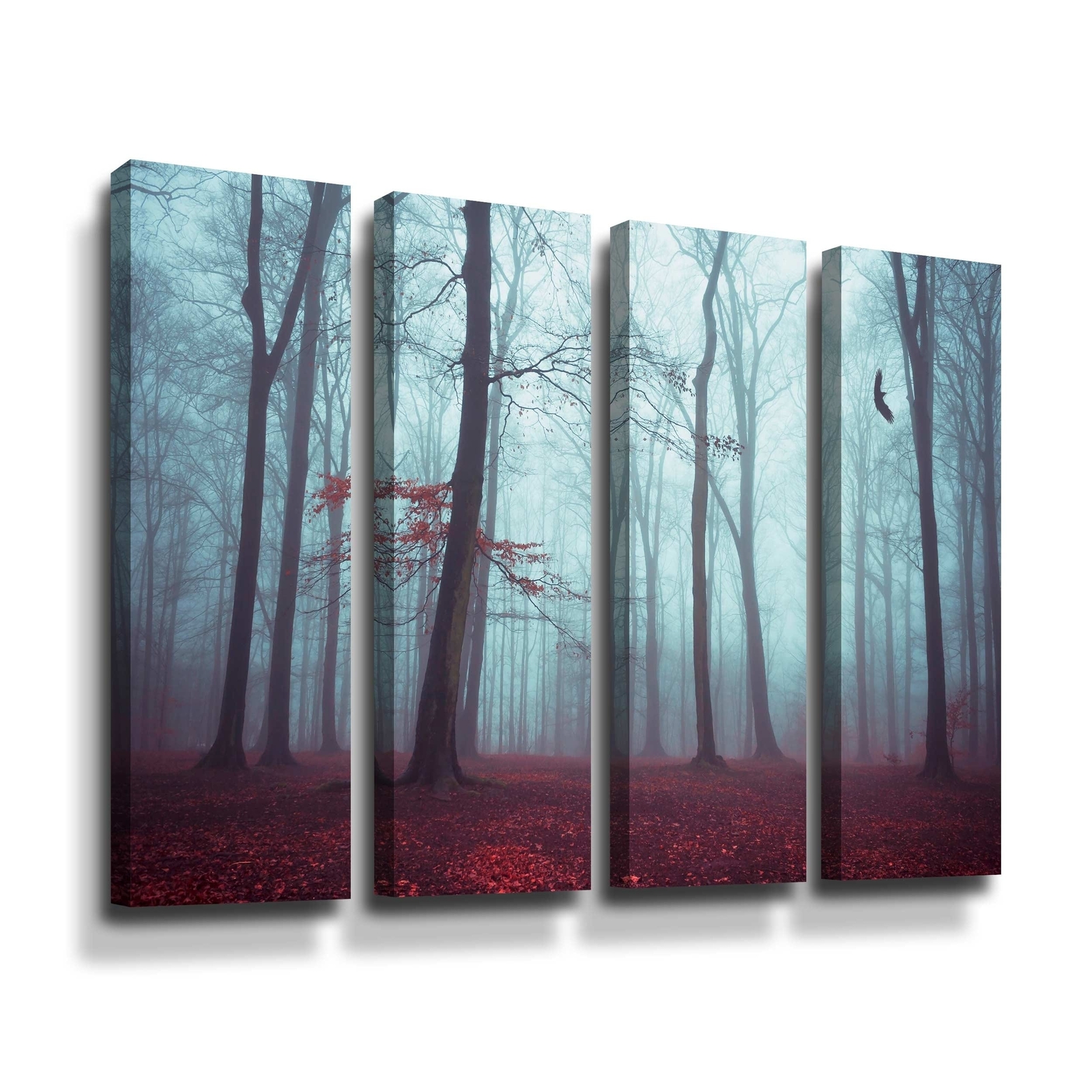 Solstice in Fog 4 Piece Gallery Wrapped Canvas Set