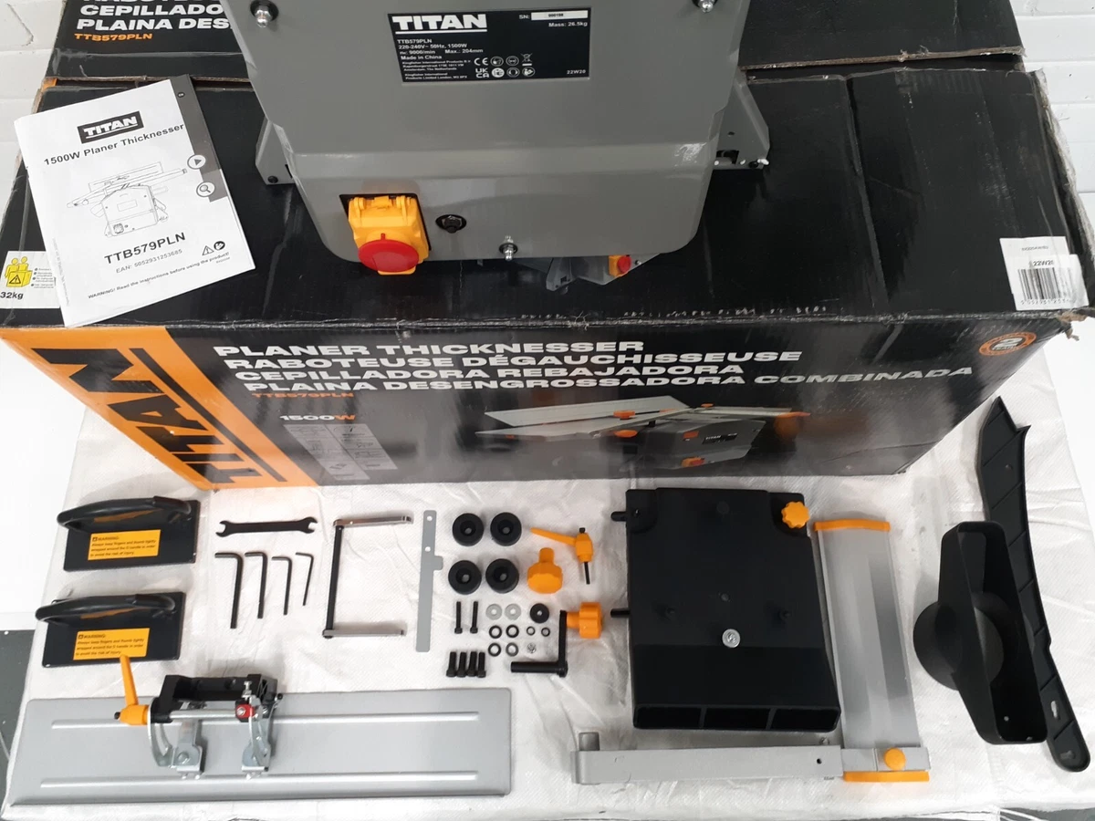 Titan ttb579pln 204mm electric planer thicknesser 230v outlet