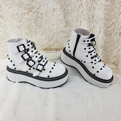 DEMONIA Emily 315 White Matte Heart Stud 2