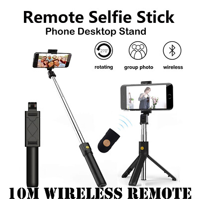 Extendable Selfie Stick Monopod Tripod for Cell Phone + Bluetooth Remote Shutter