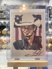 PBR Legend J.B. Mauney Sketch Card STICKER Print Signed By Artist TonyKeaton